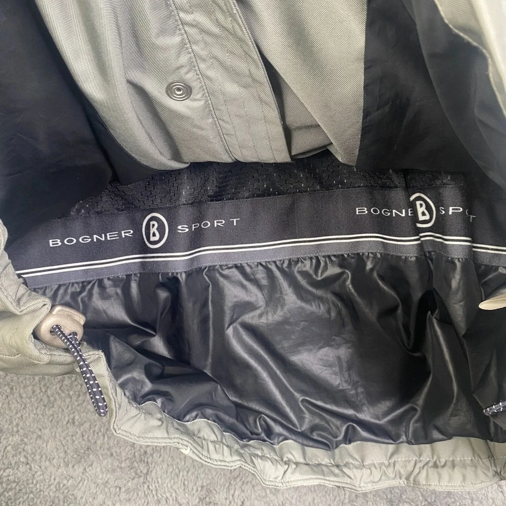 Bogner Ski Jacket Mens 42 Gray Zip Hooded Snowboard Outdoor Hooded